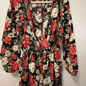 Floral shorts jumpsuit
